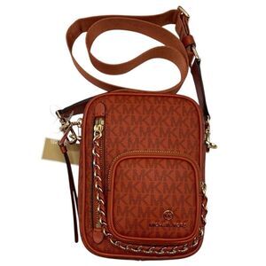 WOMENS Michael Kors Orange Crossbody Camera Bag Purse